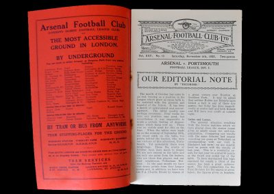 Arsenal v Portsmouth 04.11.1933