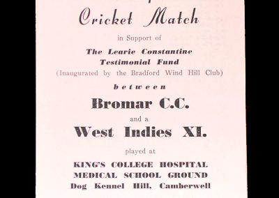 Bromar v West Indies 15.08.1948 (Constantine Testimonial)