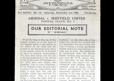 Arsenal v Sheff Utd 02.11.1946
