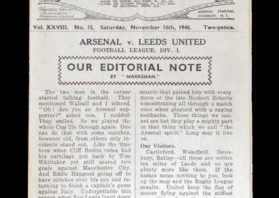 Arsenal v Leeds 16.11.1946