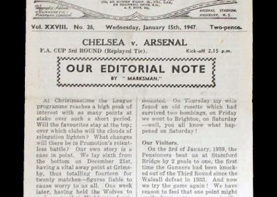 Arsenal v Chelsea 15.01.1947