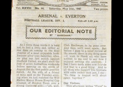 Arsenal v Everton 31.05.1947