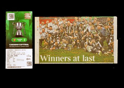 Newcastle v Liverpool 16.03.2025 Final - (Newspaper & Ticket)